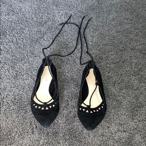 Nine West Black Lace Up Flats